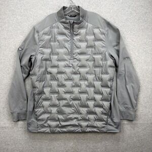 Levelwear Ultralite Pullover Mens XXL Gray 1/4 Zip Down Puffer Hybrid Jacket